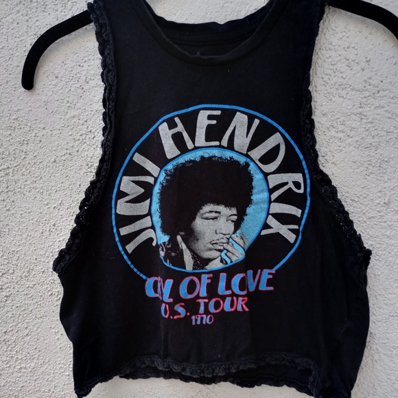 Rockin Artwork Jimi Hendrix Cry of Love US Tour 1970 Tank Cropped Festival Fun - Picture 3 of 15